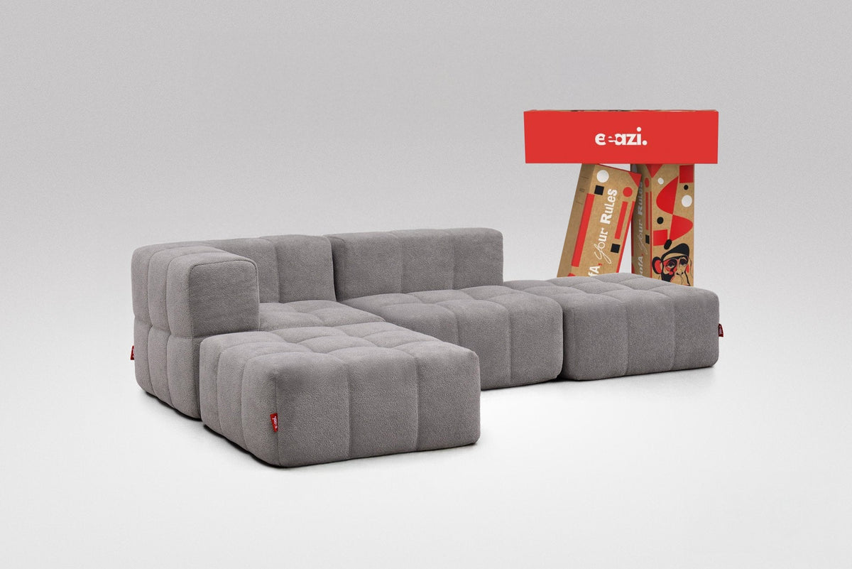 4 Teiliges Modulares Sofa – Grau