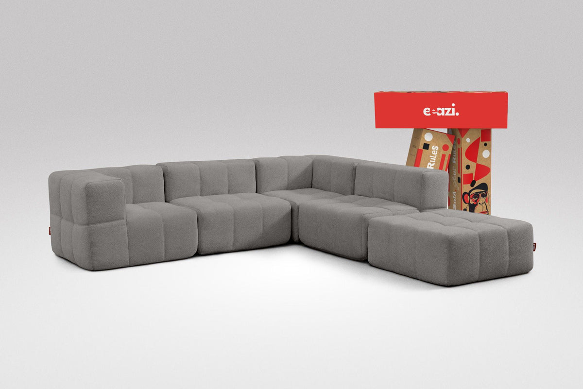 5 Teiliges Modulares Sofa – Grau