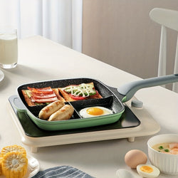 3-in-1 Antihaft-Grillpfanne mit unterteilten Kochbereichen