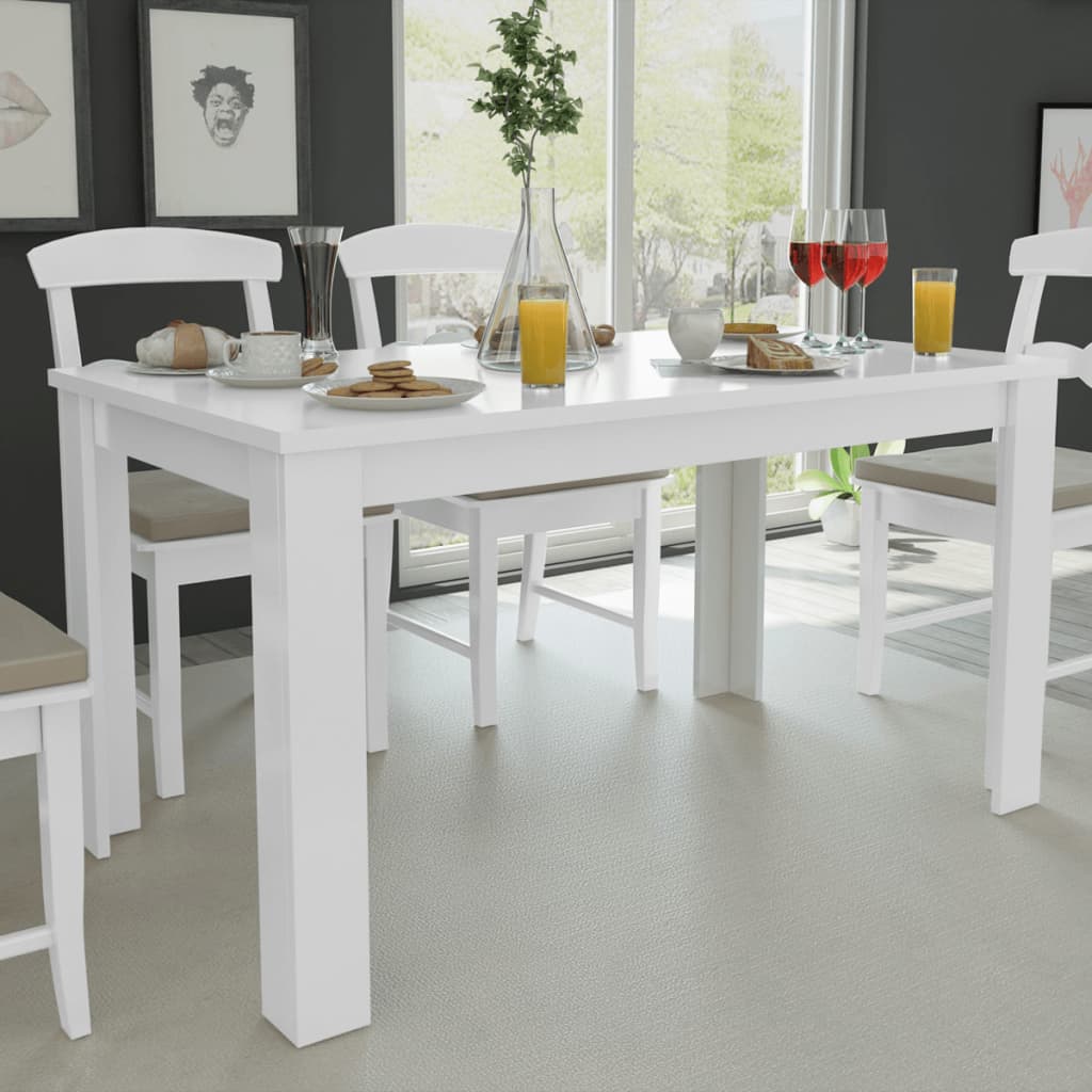 NNEVL Esstisch 140 × 80 × 75 cm – Weiß