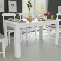 NNEVL Esstisch 140 × 80 × 75 cm – Weiß