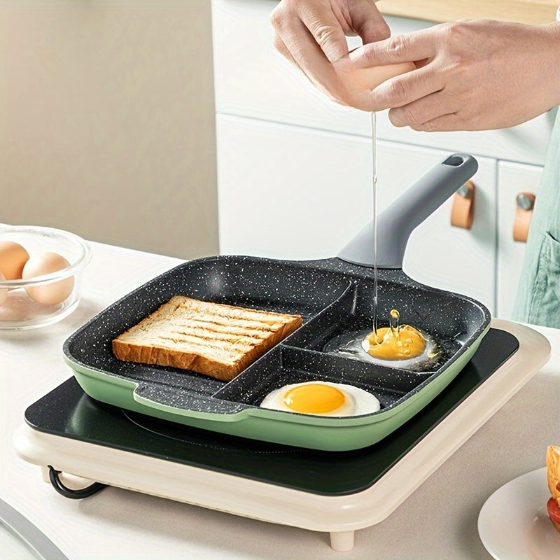 3-in-1 Antihaft-Grillpfanne mit unterteilten Kochbereichen