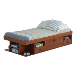Funktionsbett Bali 90x190 cm - Einzelbett mit Bettkasten und viel Stauraum - Inkl. Lattenrost