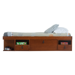 Funktionsbett Bali 90x190 cm - Einzelbett mit Bettkasten und viel Stauraum - Inkl. Lattenrost