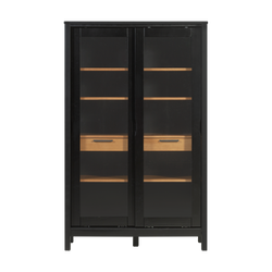 Vitrinenschrank SoHo - Schwarz und Oak