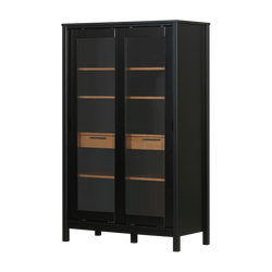 Vitrinenschrank SoHo - Schwarz und Oak