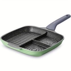 3-in-1 Antihaft-Grillpfanne mit unterteilten Kochbereichen